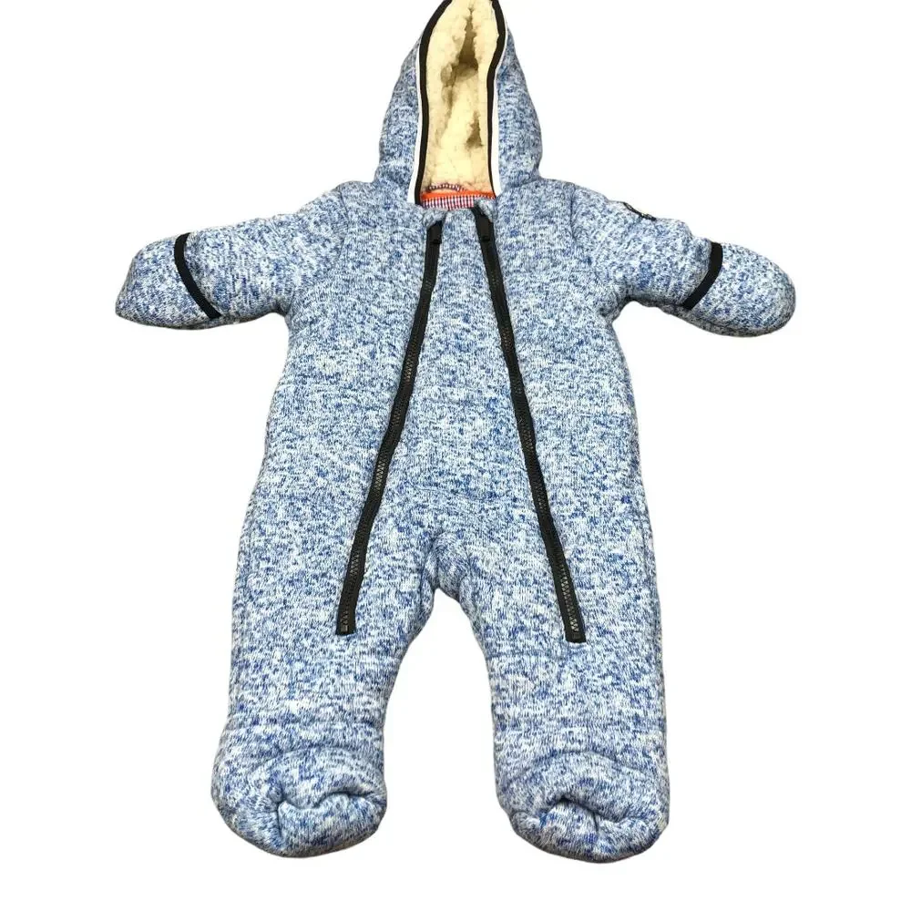 BEN SHERMAN Blue White Fleece Lined Puffer Snow Suit Size‎ 6-9 Month